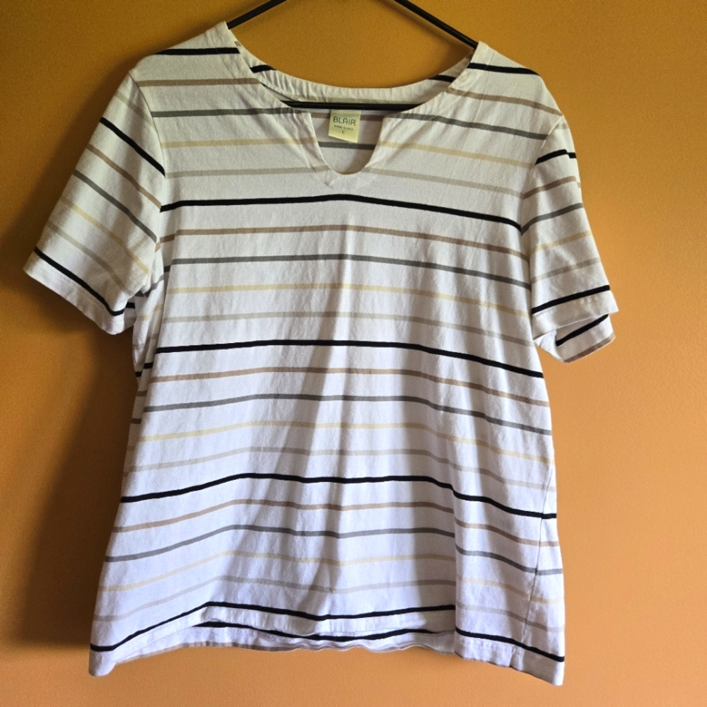 Blair Neutral Striped Tee